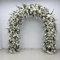 Dusky Pink, White & Foliage Floral Arch 