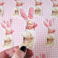 Image 1 of Vintage “Bunny baby” doll  sticker 