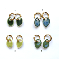 Image 1 of Boucles d'Oreilles Gouttes en Céramique avec anneau