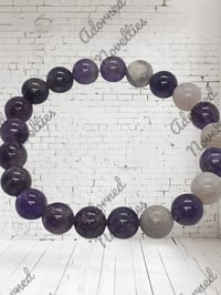 Image 5 of ANA826082 - Natural Amethyst Bead, handmade accented with Natural Labradorite Gemstone Beads 10mm