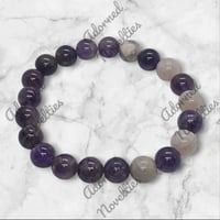 Image 4 of ANA826082 - Natural Amethyst Bead, handmade accented with Natural Labradorite Gemstone Beads 10mm