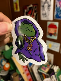 Image 1 of Froggie Wizard Vinyl Sticker