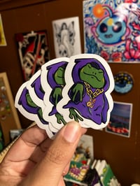 Image 2 of Froggie Wizard Vinyl Sticker