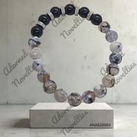 Image 1 of ANA826083 - Natural Gray Fire Agates Stone Bead & Natural Black Onyx Gemstone 10mm
