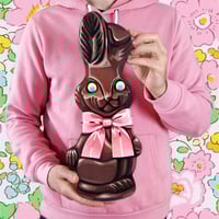 Image 1 of Chocolate Easter bunny plaque LARGE