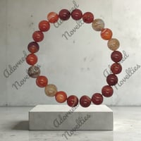 Image 2 of ANA826085 - Stone Red Carnelian Striped Agate & Natural Stone Agate Bead 10 MM