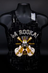 Image 3 of ‘La Rocka logo’ custom rhinestone vintage vest