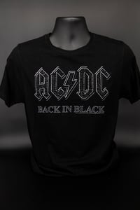 Image 8 of Vintage AC DC T shirts, upcycled, hand custom rhinestoned logos