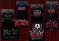 Image 1 of Vintage AC DC T shirts, upcycled, hand custom rhinestoned logos