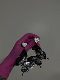 Image 3 of Pearly Heart Midnight Butterflies (Black)