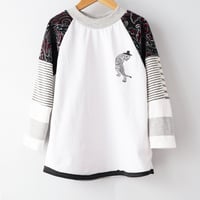 Image 3 of courtneycourtney x 1587 size 6/7 kids child baseball raglan tee tshirt 