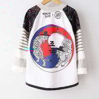 Image 5 of courtneycourtney x 1587 size 6/7 kids child baseball raglan tee tshirt 