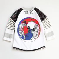 Image 1 of courtneycourtney x 1587 size 6/7 kids child baseball raglan tee tshirt 