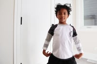 Image 8 of courtneycourtney x 1587 size 6/7 kids child baseball raglan tee tshirt 