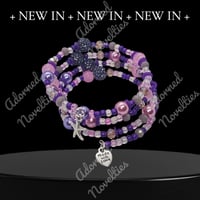 Image 2 of ANA826087 - Memory wire strand charm bracelet - Purple