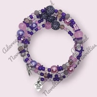 Image 3 of ANA826087 - Memory wire strand charm bracelet - Purple