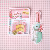Image 4 of Vintage stuffed bunny sticker ( pink, yellow, or blue)