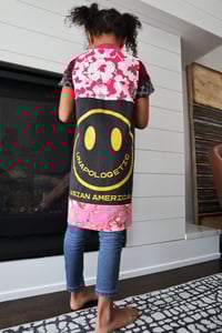 Image 6 of courtneycourtney x 1587 size 6/7 kids child short sleeve logo pink floral tunic dress