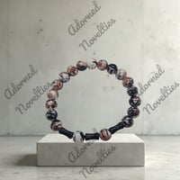 Image 2 of ANA826084 - Natural Blac Silver Silk White Porcelain 10mm 
