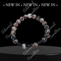 Image 3 of ANA826084 - Natural Blac Silver Silk White Porcelain 10mm 