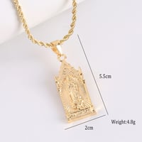 Image 1 of 3mm Pvd Gold Plated rope chain with st Mary pendant for men/women.