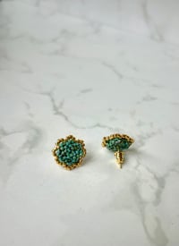 Image 2 of Flor Earring Blue Gold
