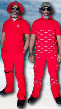 Image 1 of Red Reversible/Convertible Nautical Polo Set 
