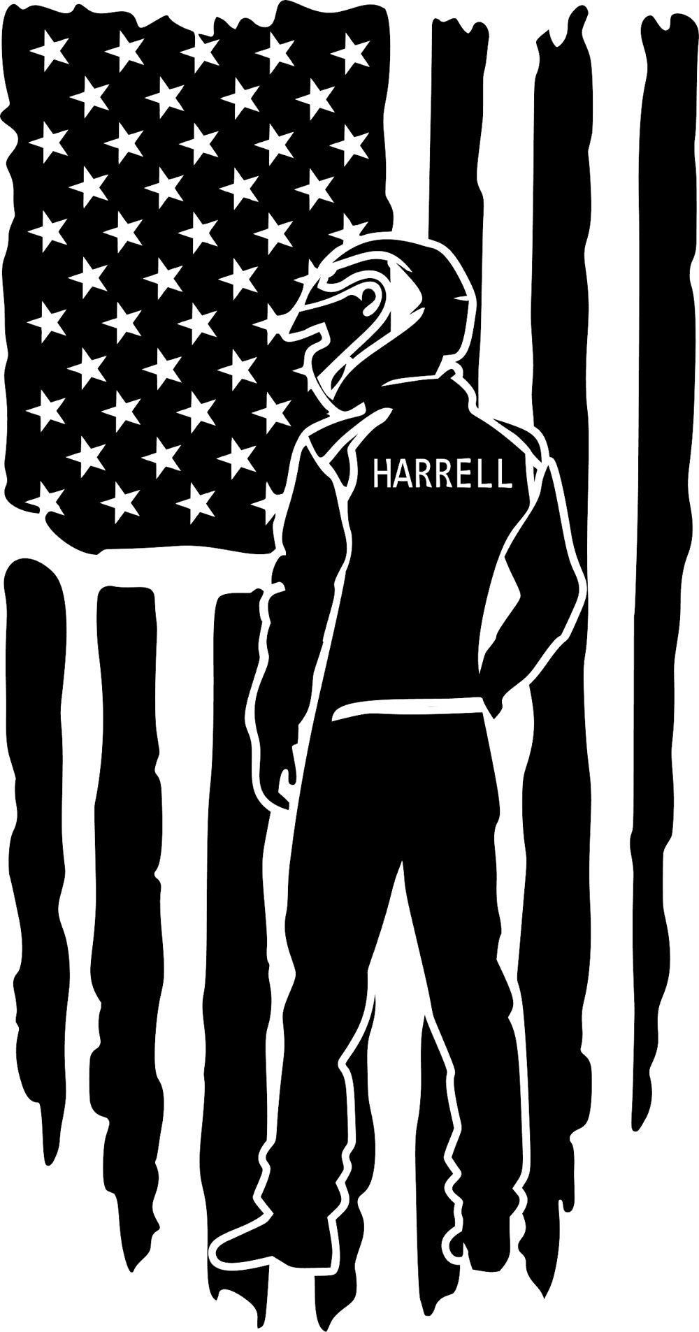 US Flag with Racing Driver