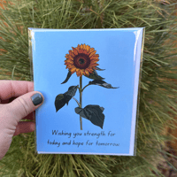 Image 2 of Sunflower - Wishing you strength for today and hope for tomorrow Greeting Card