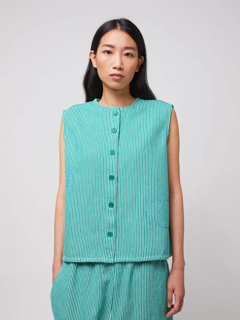 Image of 1-Top Luchy fish embroidery