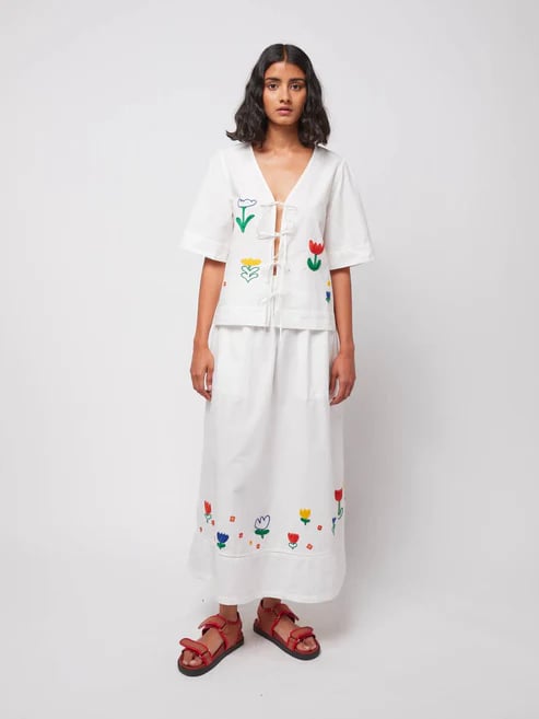 Image of 2-Falda Garden Embroidery Floral Skirt 