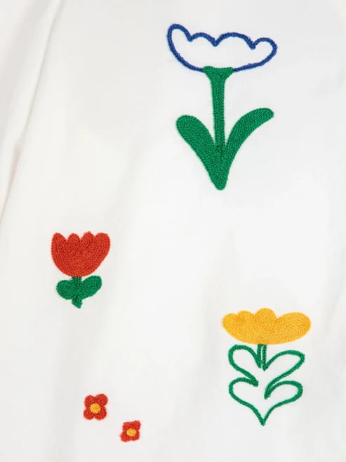 Image of 1-Top Garden Embroidery Tie Blouse