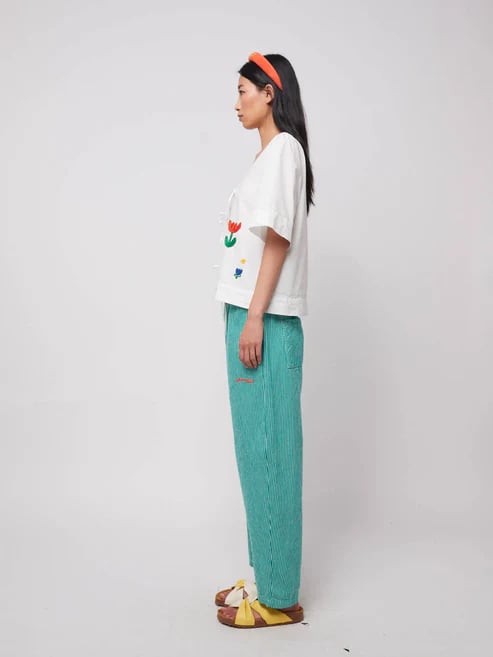 Image of 1-Top Garden Embroidery Tie Blouse