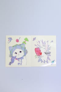 Image 3 of POW POW MEOW Kiss cut sticker A set 
