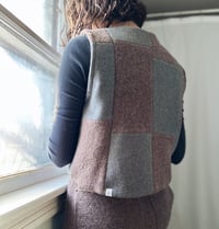 Image 2 of Wool patchwork vest/ size medium