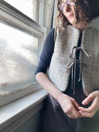 Image 3 of Wool patchwork vest/ size medium