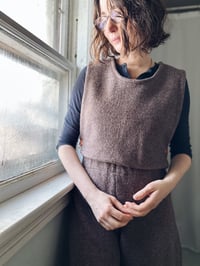 Image 1 of Brown wool pinafore vest/ size medium