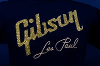 Image 6 of Hand customised Gold Gibson logo T shirt