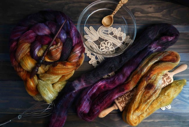 Plum Ginger Pie Combed Top - 85/15 Bluefaced Leicester and Silk