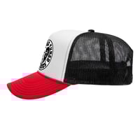 Image 2 of Logo Trucker Hat - Red White Black