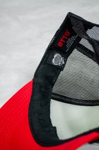 Image 4 of Logo Trucker Hat - Red White Black
