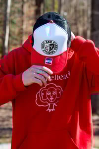 Image 6 of Logo Trucker Hat - Red White Black