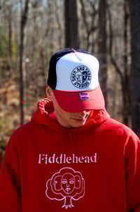 Image 7 of Logo Trucker Hat - Red White Black