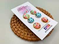 Image 1 of Artsy Floral Print Earrings