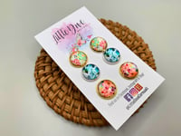 Image 3 of Artsy Floral Print Earrings