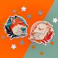 Image 1 of STICKERS - Japanese Fox and White Wolf (S20)