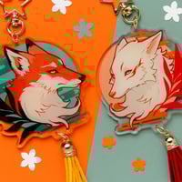 Image 2 of KEYCHAINS -  Japanese Fox and White Wolf