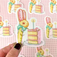 Image 1 of Bunny & cake sticker 