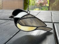 Image 1 of Stained Glass Chickadee