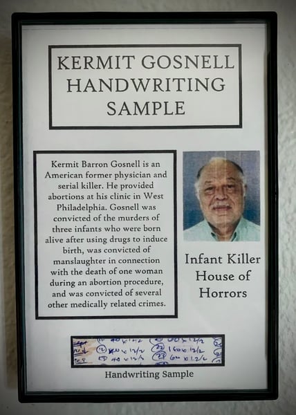 Image of Kermit Gosnell "House of Horrors" Handwriting Sample Frame